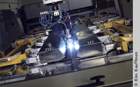 industrial photo of laser welder by kim kauffman for manufacturer's brochures