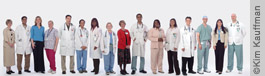 Group portrait made on location in Flint, MI in collaboration with an art director for use by Hospital in brochures and advertising.